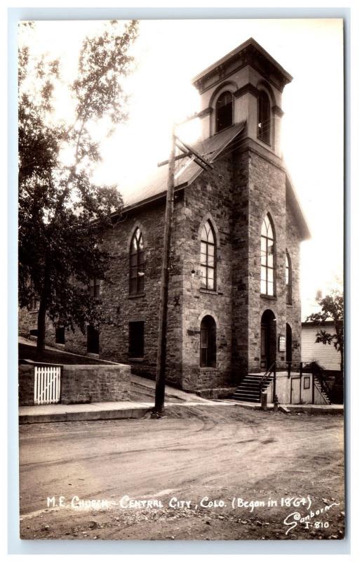 Postcard M.E. Church, Central City, CO est. 1864 RPPC H13