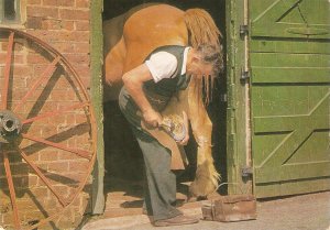 Shoeing a horse Nice English  postcard. Continental size