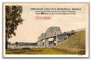 Postcard Abraham Lincoln Memorial Bridge Blair Bridge Nebraska Lincoln Highway