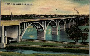 1940s ROBERT E. LEE BRIDGE, RICHMOND, VA LINEN POSTCARD 20-23