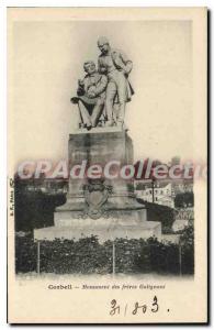 Postcard Old Corbeil monument Freres Galignani