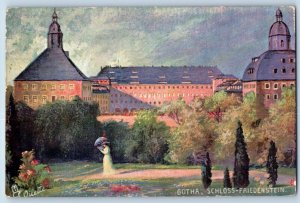 Myersdale PA Postcard The Castle Of Friedenstein Hand Drawn Art Tuck Oilette