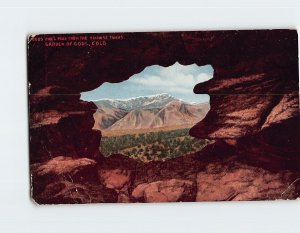 Postcard Pike's Peak From The Siamese Twins, Garden Of The Gods, Colorado