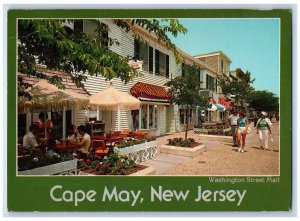 1965 Cape May Washington Street Mall Restaurant Tourists New Jersey NJ Postcard