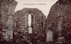 COUNTY WICKLOW IRELAND~GLENDALOUGH CATHEDRAL POSTCARD
