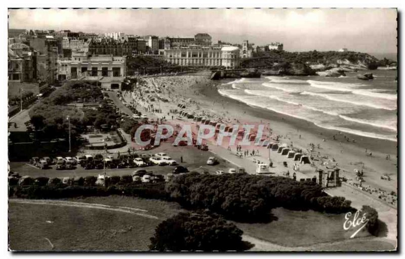 Old Postcard Biarritz Gardens and the Grande Plage