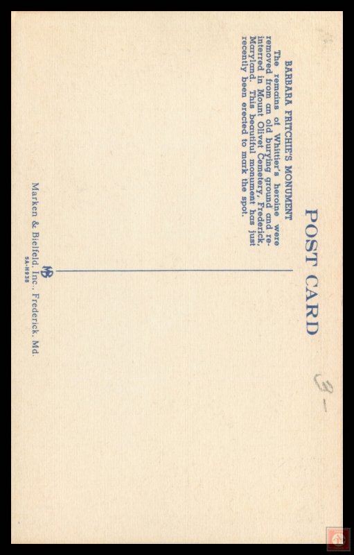 Barbara Fritchie Monument, Fredrick, Md