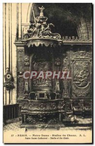 Old Postcard From Paris Notre Dame Choir Stalls