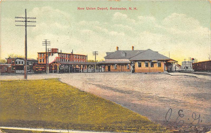 Rochester NH Railroad Station Train Depot 1911 RPO Cancel Postcard