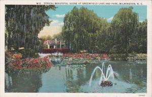 North Carolina Wilmington Beautiful Scene At Greenfield Lake and Park Curteich