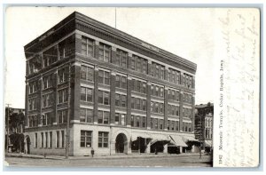 1907 Masonic Temple Exterior Building Cedar Rapids Iowa Vintage Antique Postcard