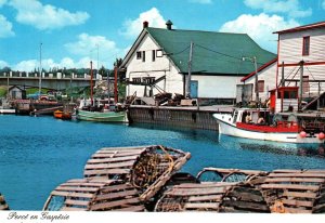 CONTINENTAL SIZE POSTCARD THE TOWN OF GASPE ON THE GASPESIE PENINSULA QUEBEC