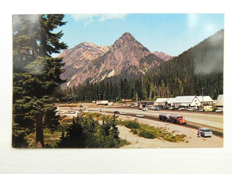 Vintage Summit of Snoqualmie Pass Washington U.S. HWY 10 Classic Cars