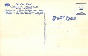 BEN-BER MOTEL Highway 99 Roadside YREKA, CA c1940s Vintage Linen Postcard