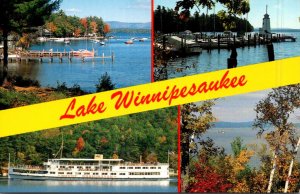 New Hampshire White Mountains Lake Winnipesaukee Split View