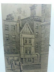 Jewry Street London UK Vintage Sketch Art Drawing Postcard by Fred Adcock