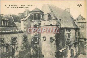 Postcard Old Hotel Lallemant Bourges La Tourelle and Door Entry