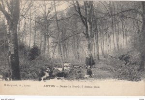 AUTUN, France, 1910-1920s, Dans la Foret a Brise-Cou