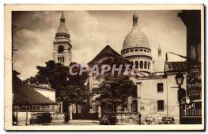 Paris Old Postcard St. Peter's Church and Sacred Heart of Montmartre