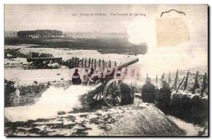 Old Postcard Army Camp Chalons A battery of 120 Long