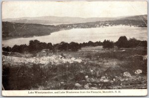 1923 Lake Winnipesaukee & Waukewan From Pinnacle Meredith NH Posted Postcard