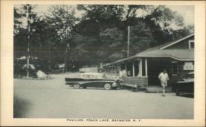 Brewster NY Peach Lake Pavilion Bldg Postcard