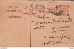 Jaipur Postal Stationery Jhunjhunu cds to Nawalgarh