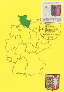 Bonn Map 1994 First Day Cover German Postcard