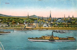Germany navigation themed postcard Bonn a. Rhein bridge pleasure cruise ship