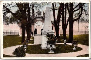 Postcard NYC  Tomb of R. R. Randall Founder of Sailors Snug Harbor