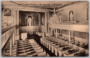 Vtg Storrs CT Interior Storrs Church University of Connecticut 1950s Postcard