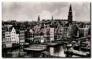 Old Postcard Amsterdam Damrak