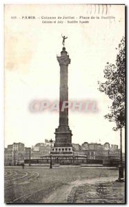 Old Postcard Place Paris July Column Bastille July Column