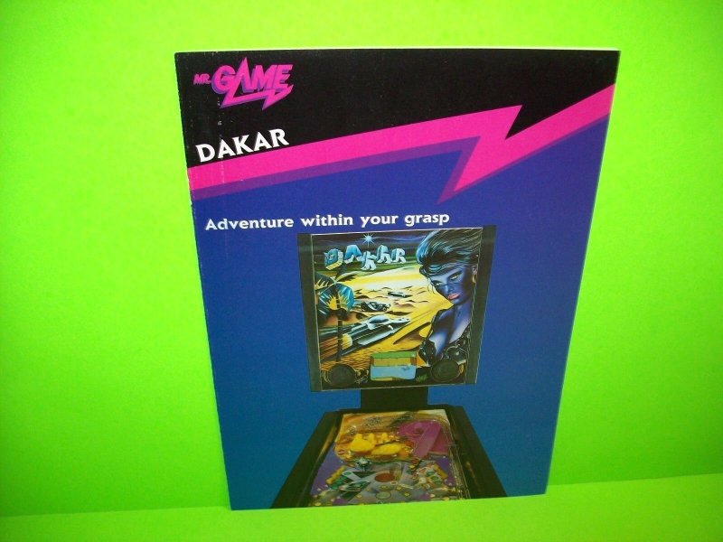 Mr Game DAKAR Original 1988 Flipper Game Pinball Machine Promo Sales Flyer Rare