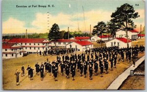 Vtg Fayetteville North Carolina NC Exercises At Fort Bragg 1940s Linen Postcard
