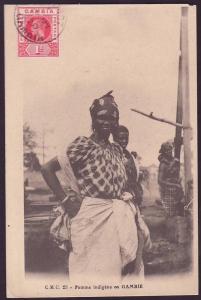  Vintage Postcard indigenous Gambia Woman