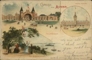 Gruss Aus Altona Germany Multi View c1905 Postcard