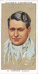 Player Vintage Cigarette Card Cricketers 1934 No 9 K Farnes