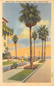 Princess Louise Hotel Beach Scene - Corpus Christi, Texas TX