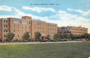 PIERRE, South Dakota SD     ST MARY'S HOSPITAL    c1940's Linen Postcard