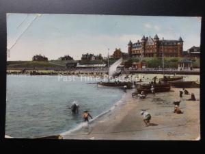 Norfolk: GORLESTON, Beach, Boats & Bandstandc1909 - Old Postcard