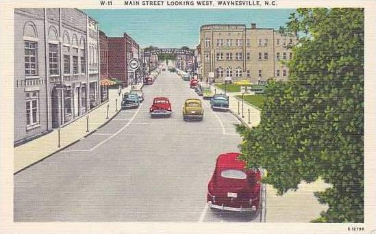 North Carolina Waynsville Main Street Looking West