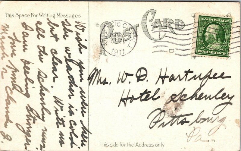 Chalfonte Hotel Bathing Grounds Atlantic City NJ Antique Postcard PM Cancel WOB 