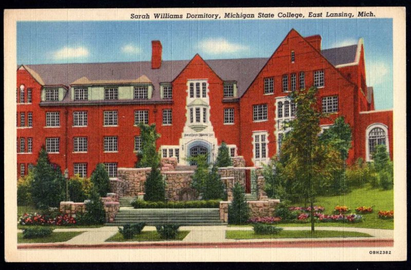 Michigan EAST LANSING Sarah Williams Dormitory, Michigan State Collage pm1950