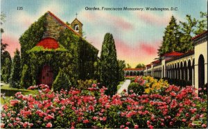 Garden Franciscan Monastery Washington D. C. Vintage Postcard Standard View Card