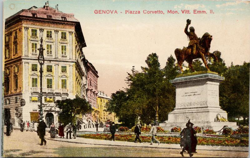 Genova Italy Plazza Corvetto Unused Vintage Postcard D73