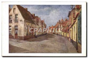 Belgie Belgium Bruges Old Postcard Roller Street