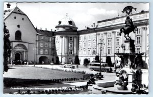 RPPC Innsbruck Leopoldsbrunnen Hofburg Austria Postcard