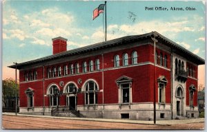 Post Office Akron Ohio OH United States Postal Service Building Postcard