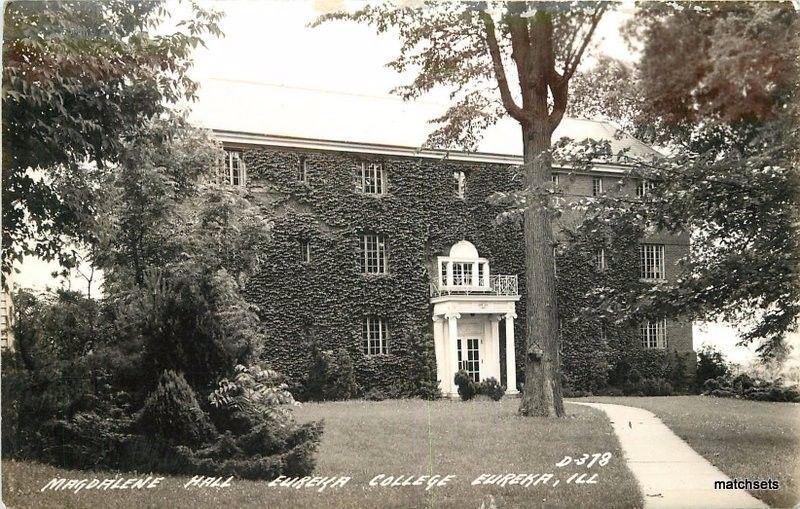 1944 Magdalene Hall Eureka College Illinois RPPC Real Photo postcard 13064